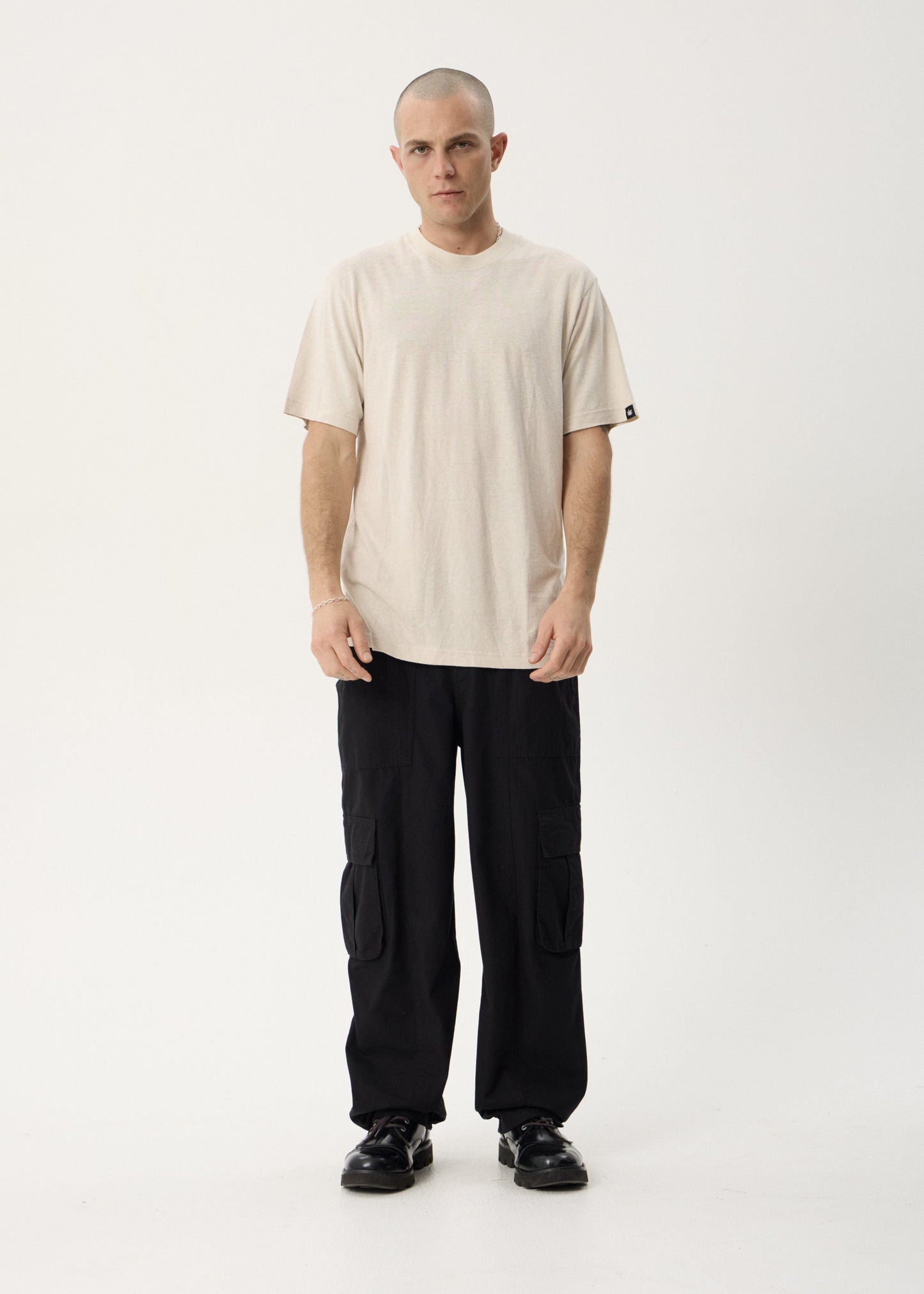 AFENDS Mens Classic - Retro Tee - Moonbeam