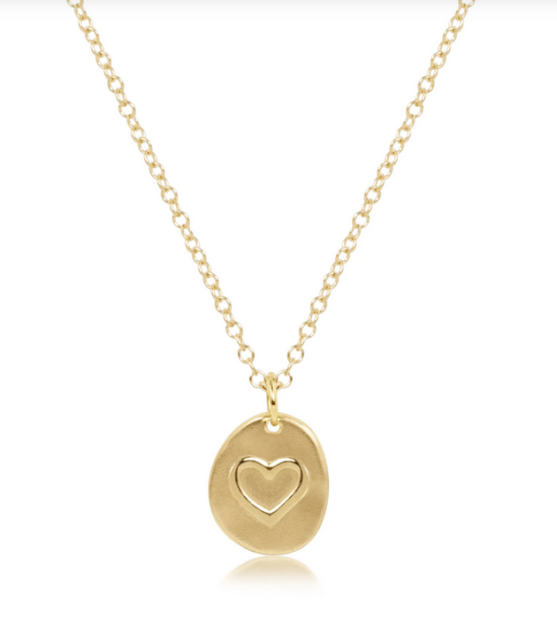 16 Inch Necklace Gold Inspire Love Small Gold Charm