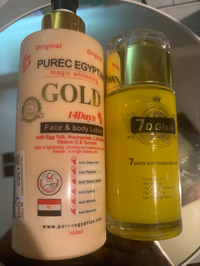 7D GLUTA C INTENSE WHITENING CONCENTRATE SERUM + PUREC XTRAL WHITE BODY LOTION