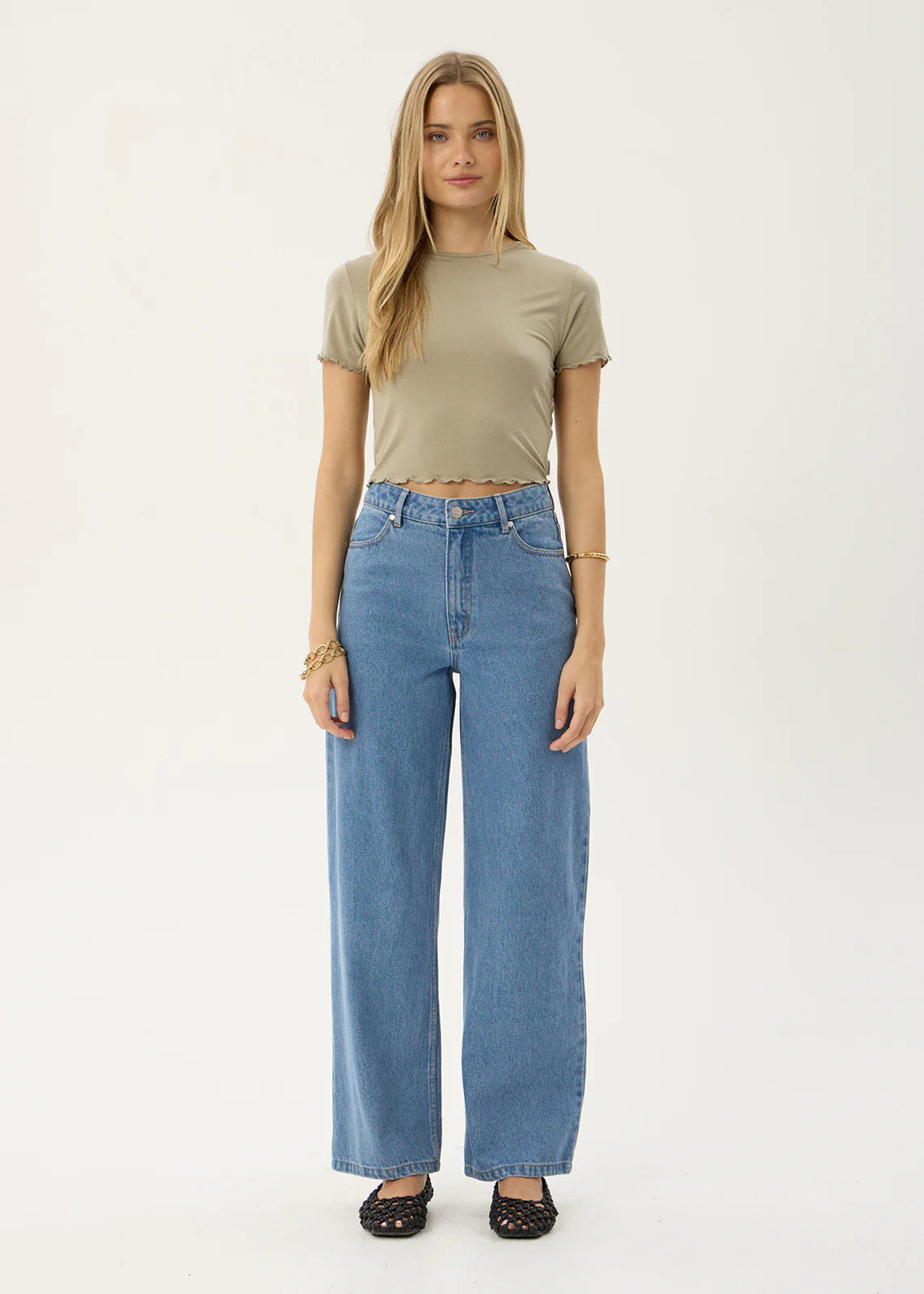 AFENDS Womens Indah - Slinky Tee - Grey