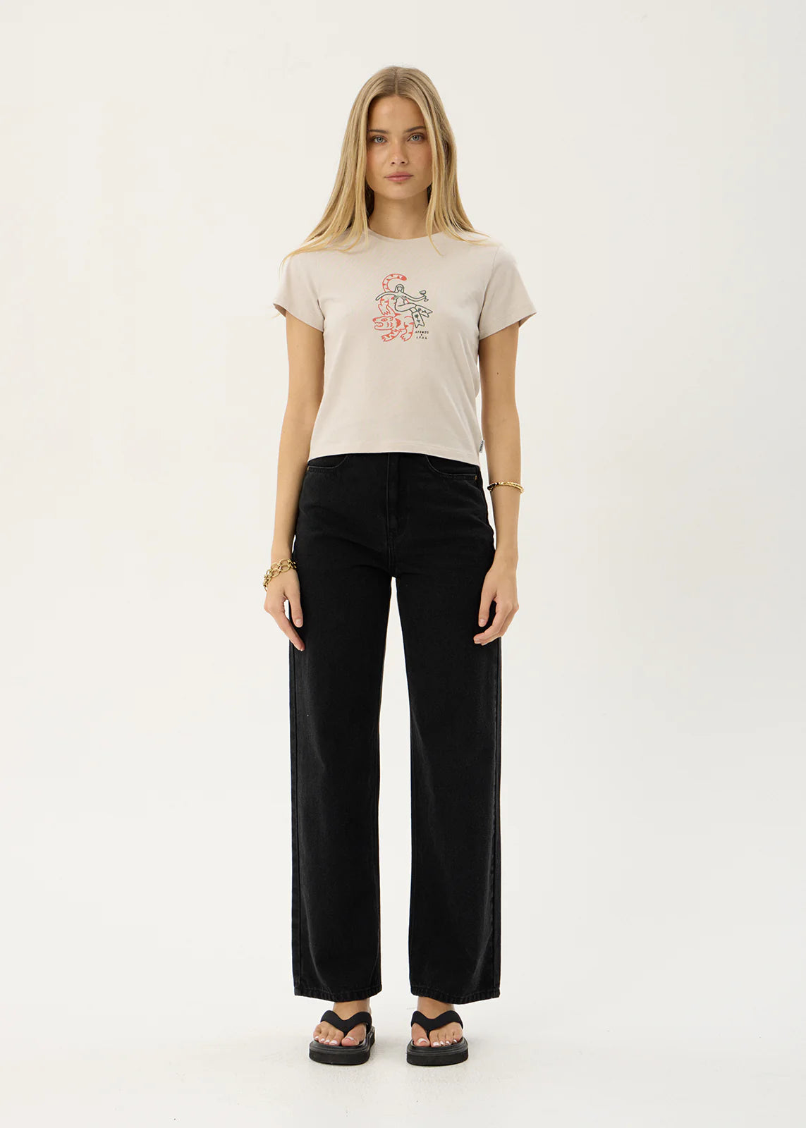 AFENDS Womens Subliminal - Baby Tee - Moonbeam