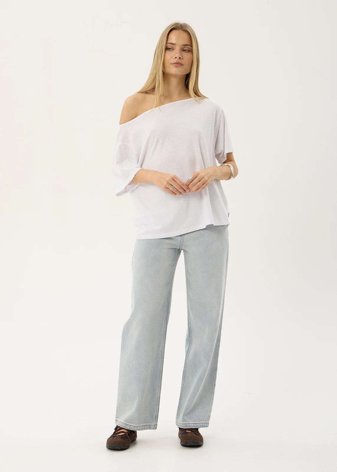 AFENDS Womens Sabina - Off Shoulder Tee - White