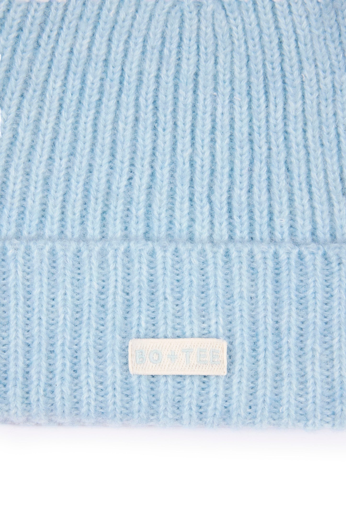 Ribbed Knit Beanie Hat in Powder Blue