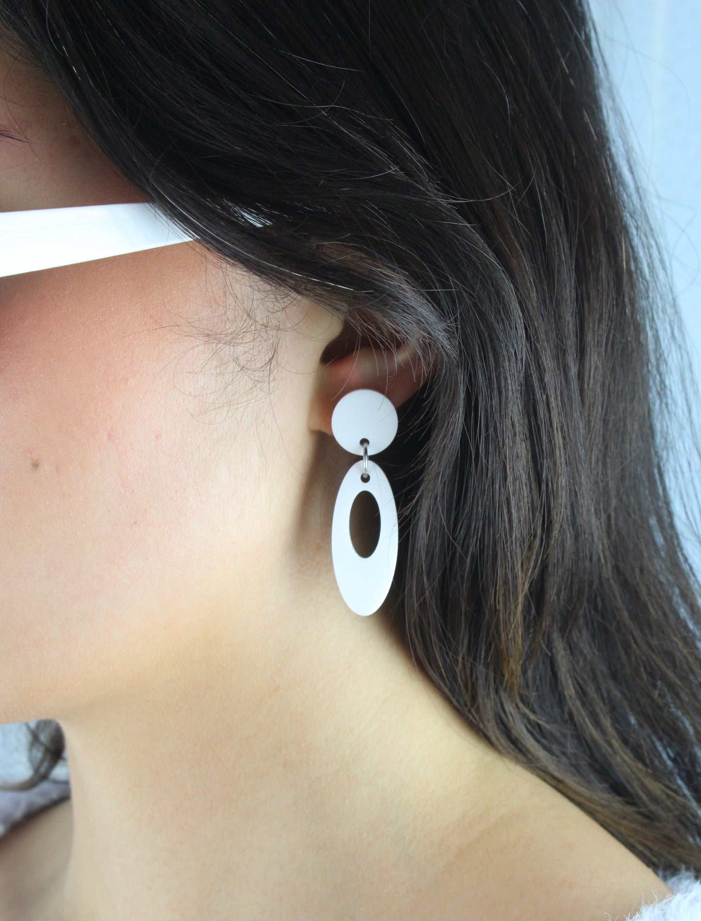 Swinging 60's Oval Stud Earrings