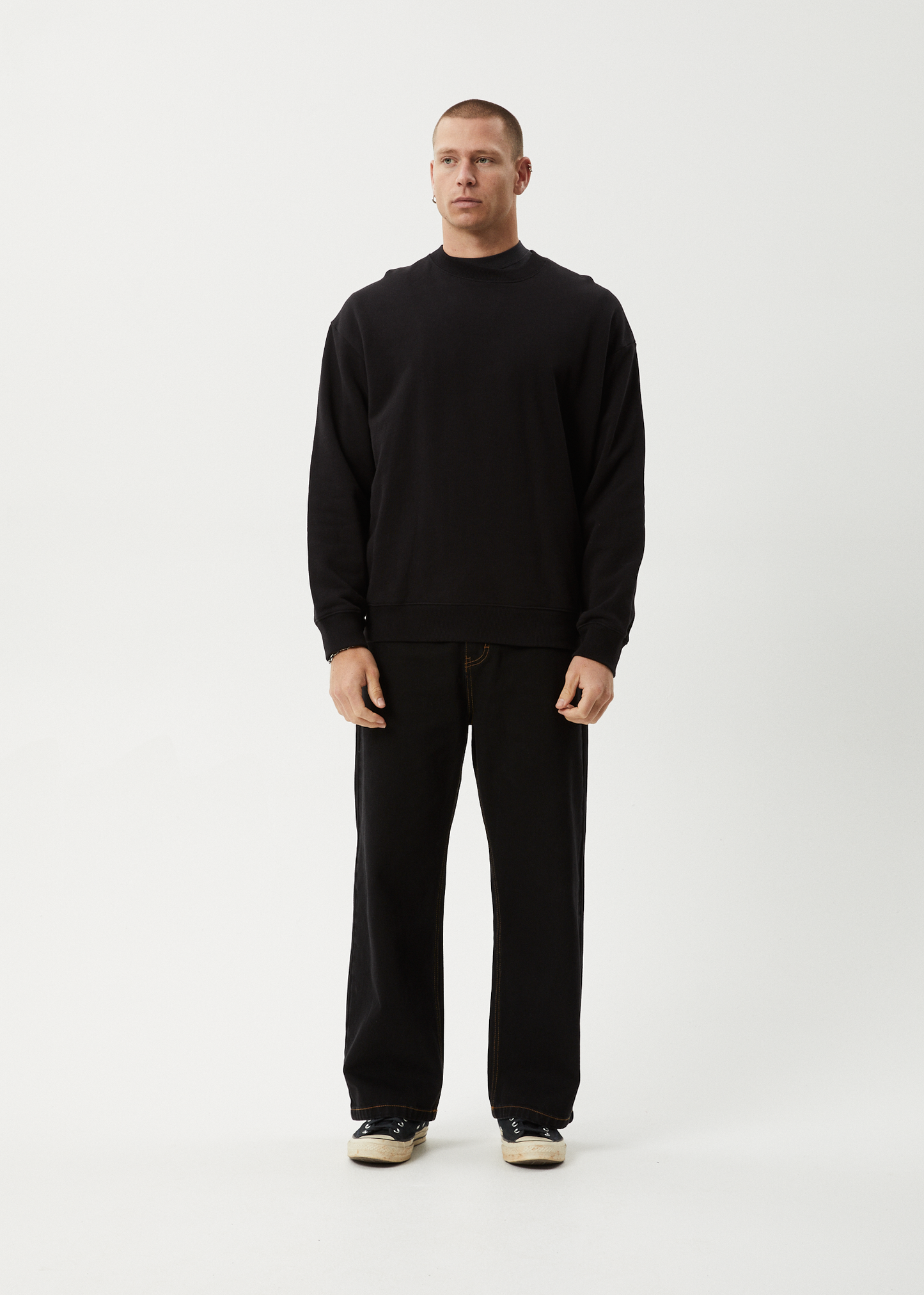 AFENDS Mens Genesis - Crew Neck - Black