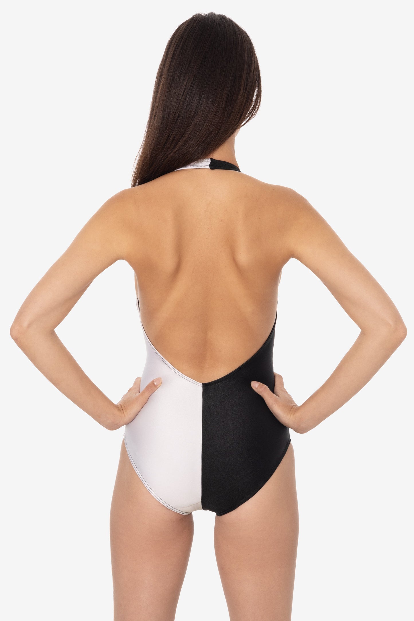 RNT342 - 2-Tone Halter One Piece