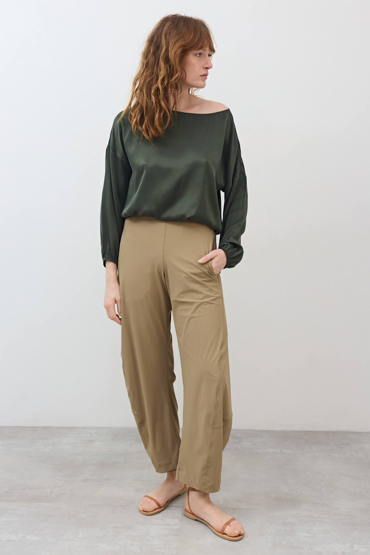 Washable Silk Cinched Hem Blouse