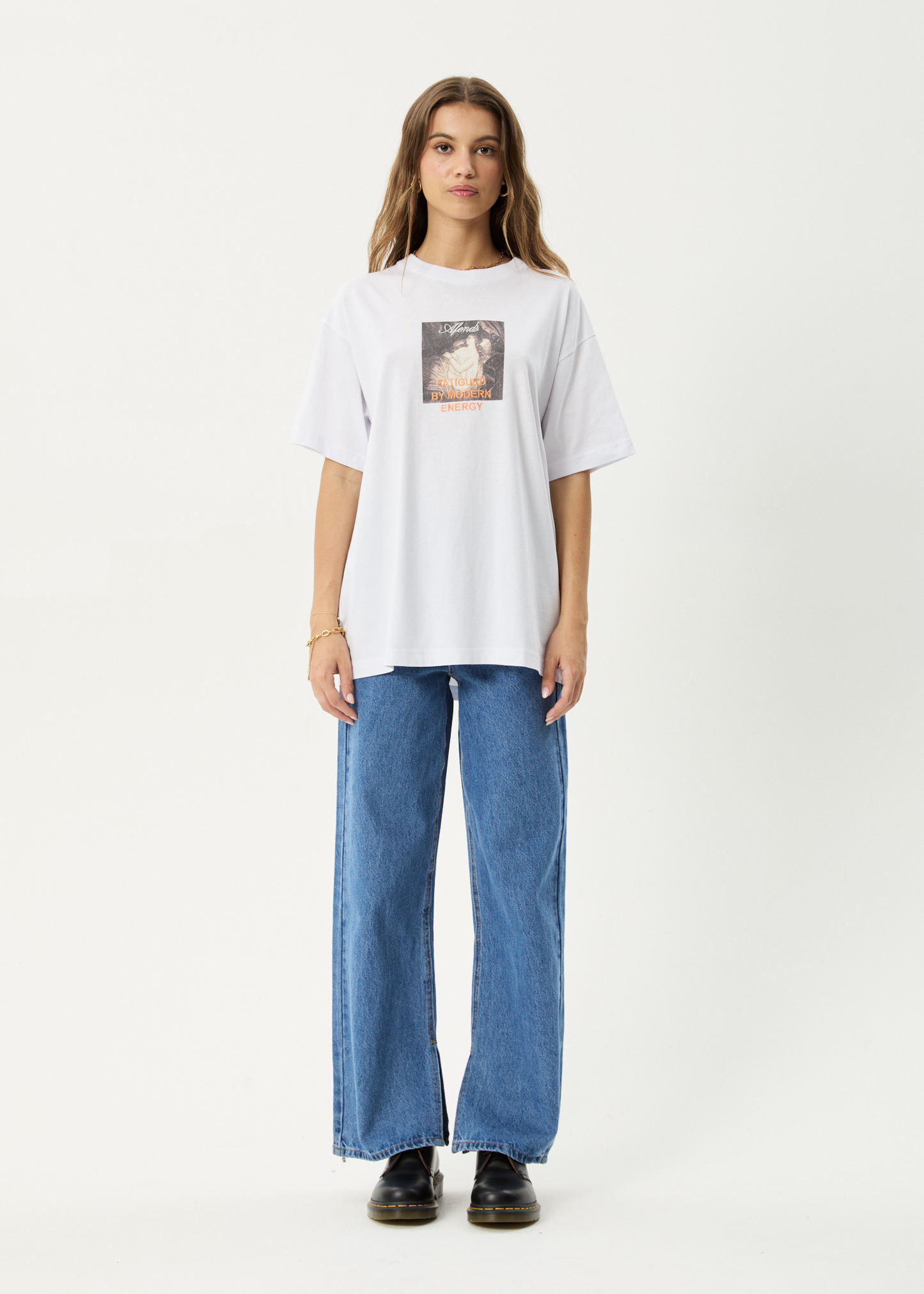 AFENDS Womens Modern Energy - Oversized Tee - White