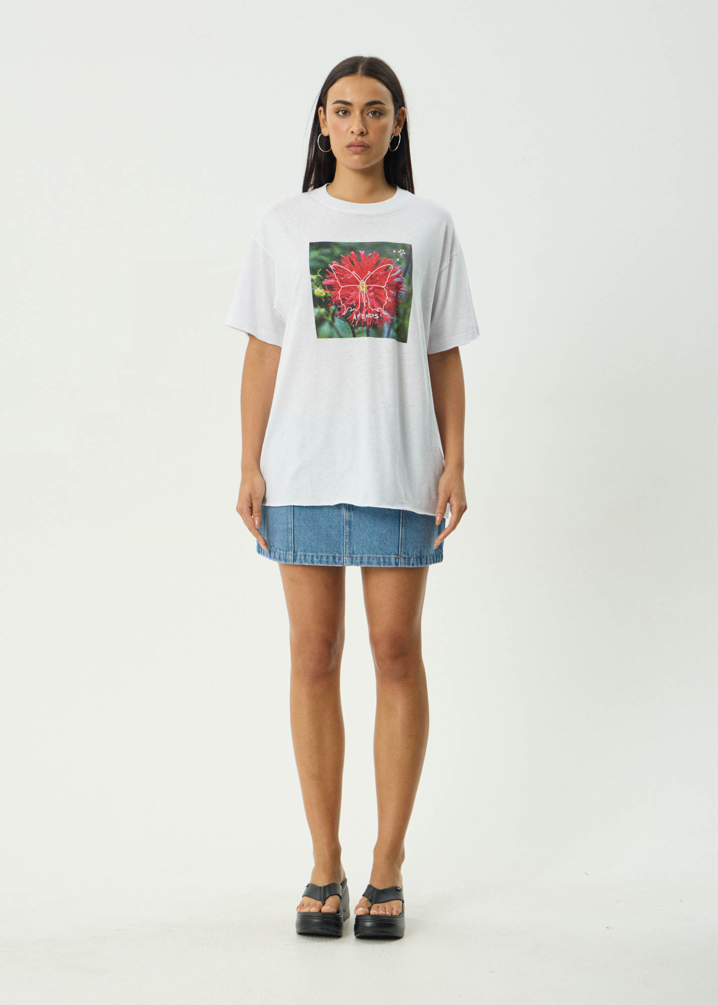 AFENDS Womens Open Up - Oversized Tee - White