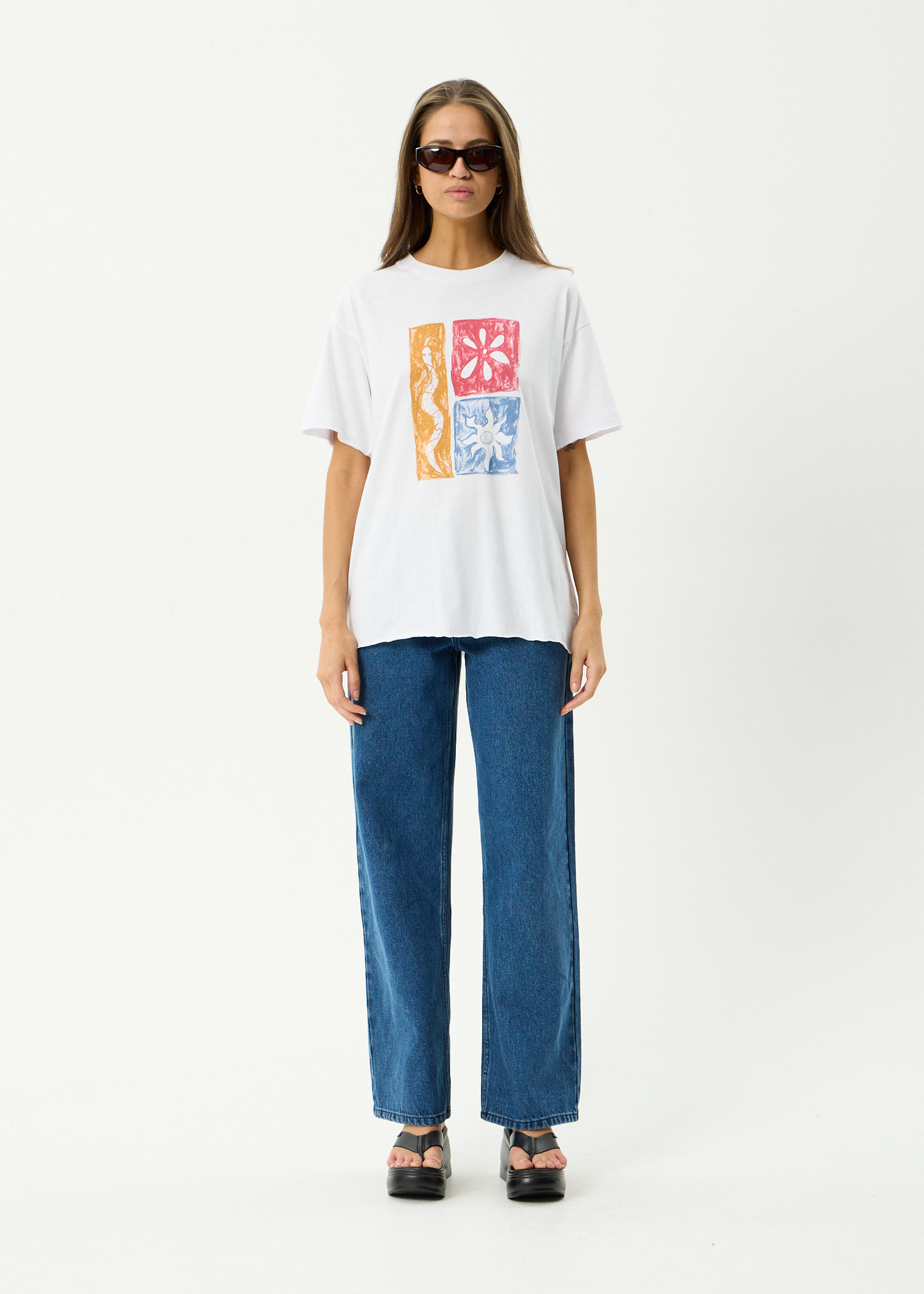 AFENDS Womens Zephyr - Oversized Tee - White