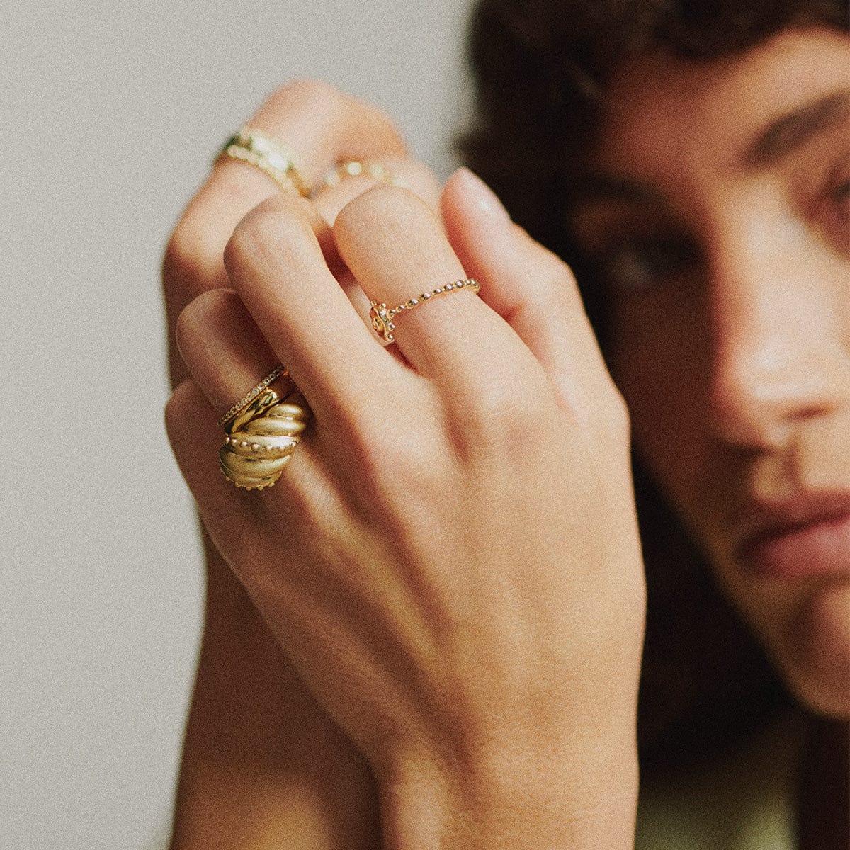 Amulet Dome Ring 18ct Gold Plate