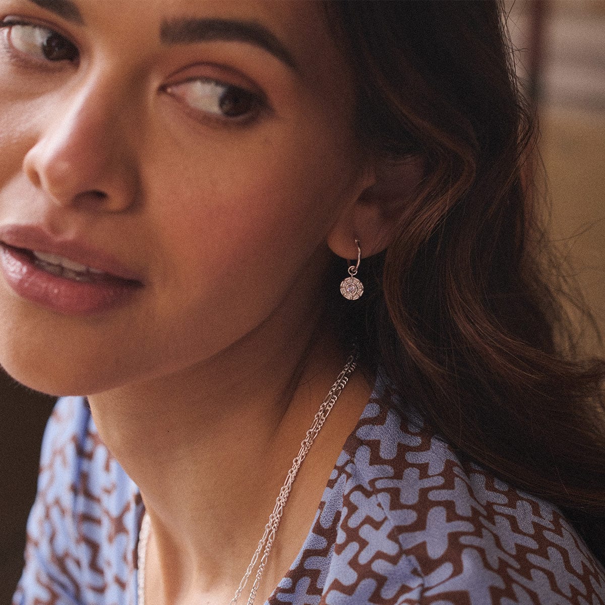 Apollo Sparkle Drop Earrings Sterling Silver