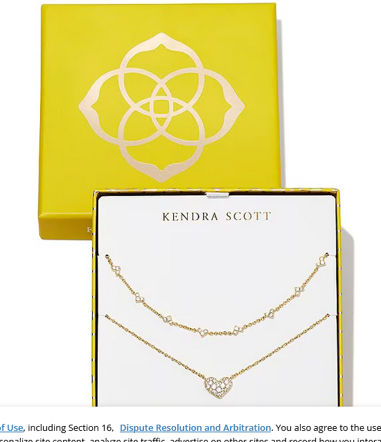 Ari Haven Heart Necklace Gift Set Gold Metal White CZ