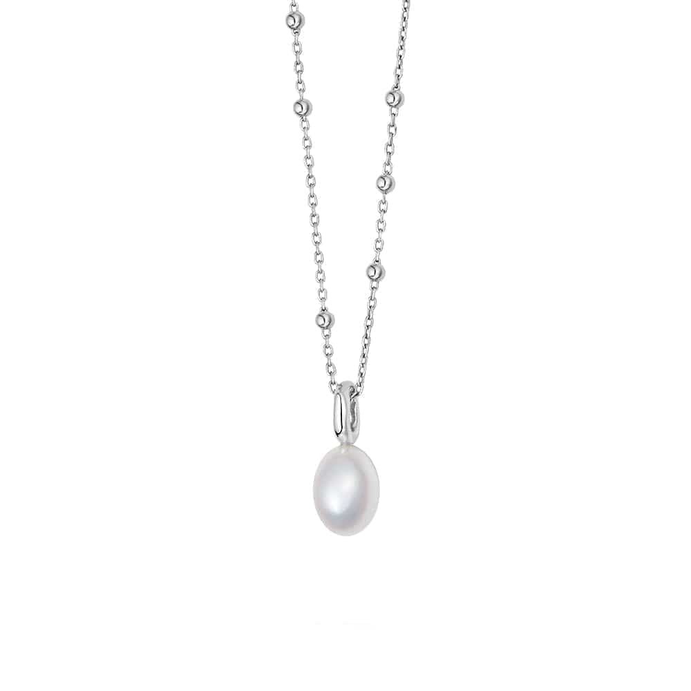 Baroque Pearl Pendant Necklace Sterling Silver