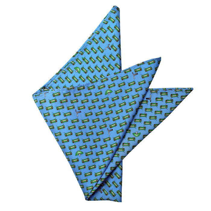 Bay Blue Streetcar Pocket Square