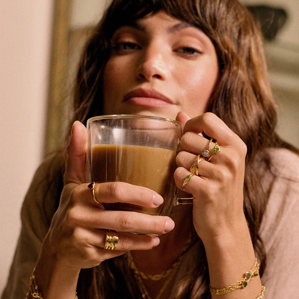 Peridot August Birthstone Ring 18ct Gold Plate