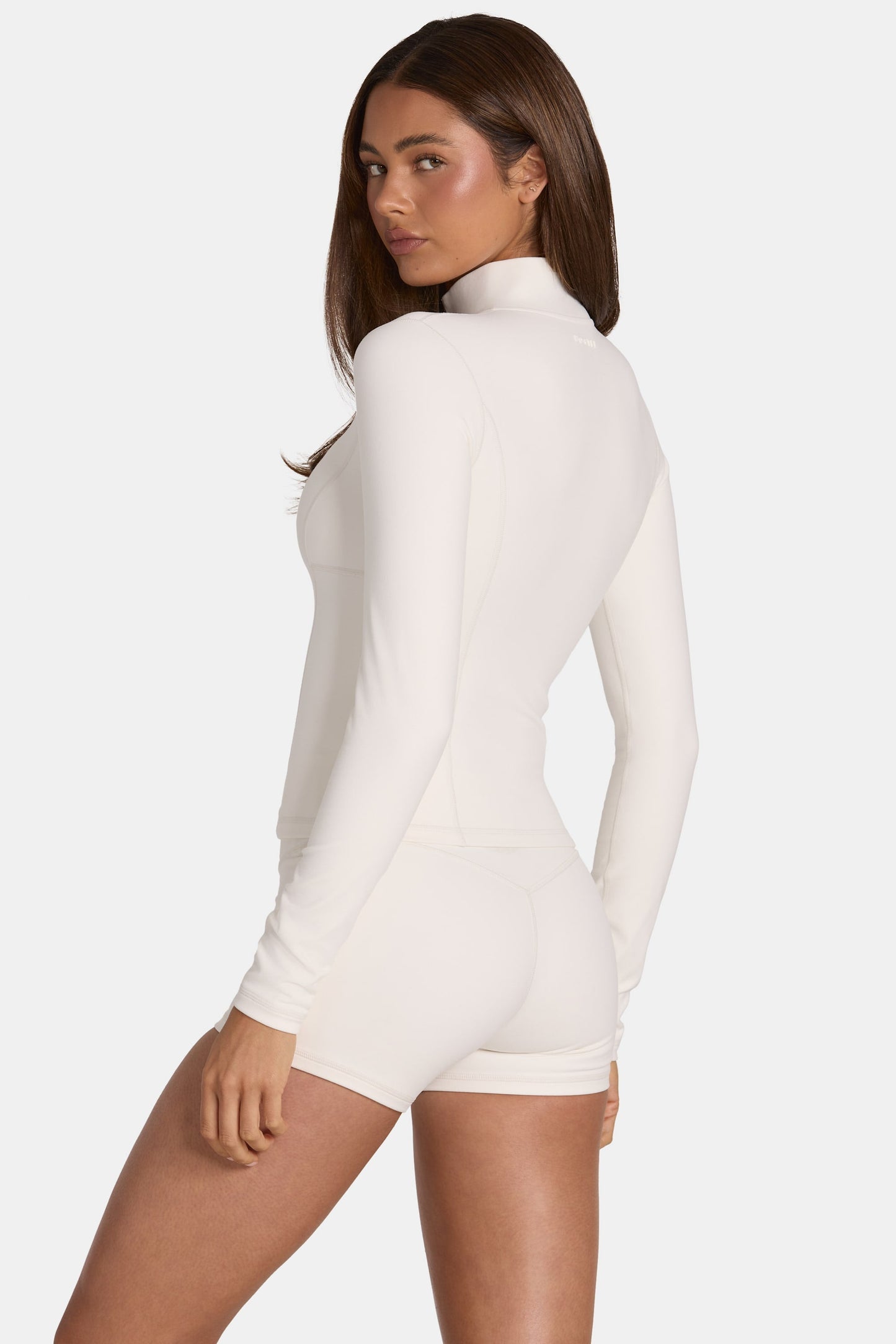 Soft Active Zip-Up Jacket in Coconut