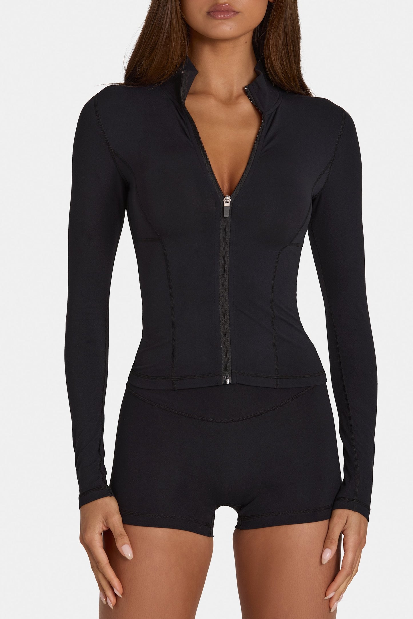 Soft Active Zip-Up Jacket in Black