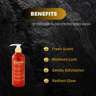 Extreme Glow Lotion Combo-1 (Body Wash 27oz + Glycerin 16.8oz + Lotion 16.8oz + Serum 1.66oz)