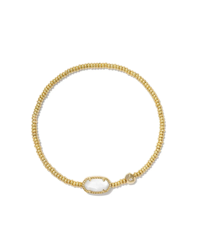 Grayson Stretch Bracelet Ivory MOP Gold