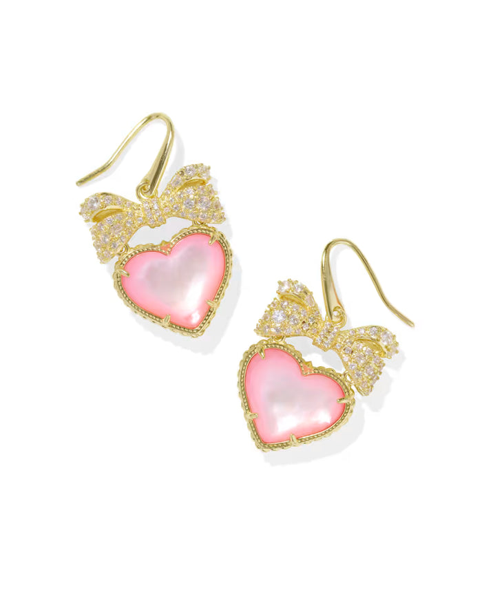 Haisley Heart Drop Earring Gold Blush Ivory MOP