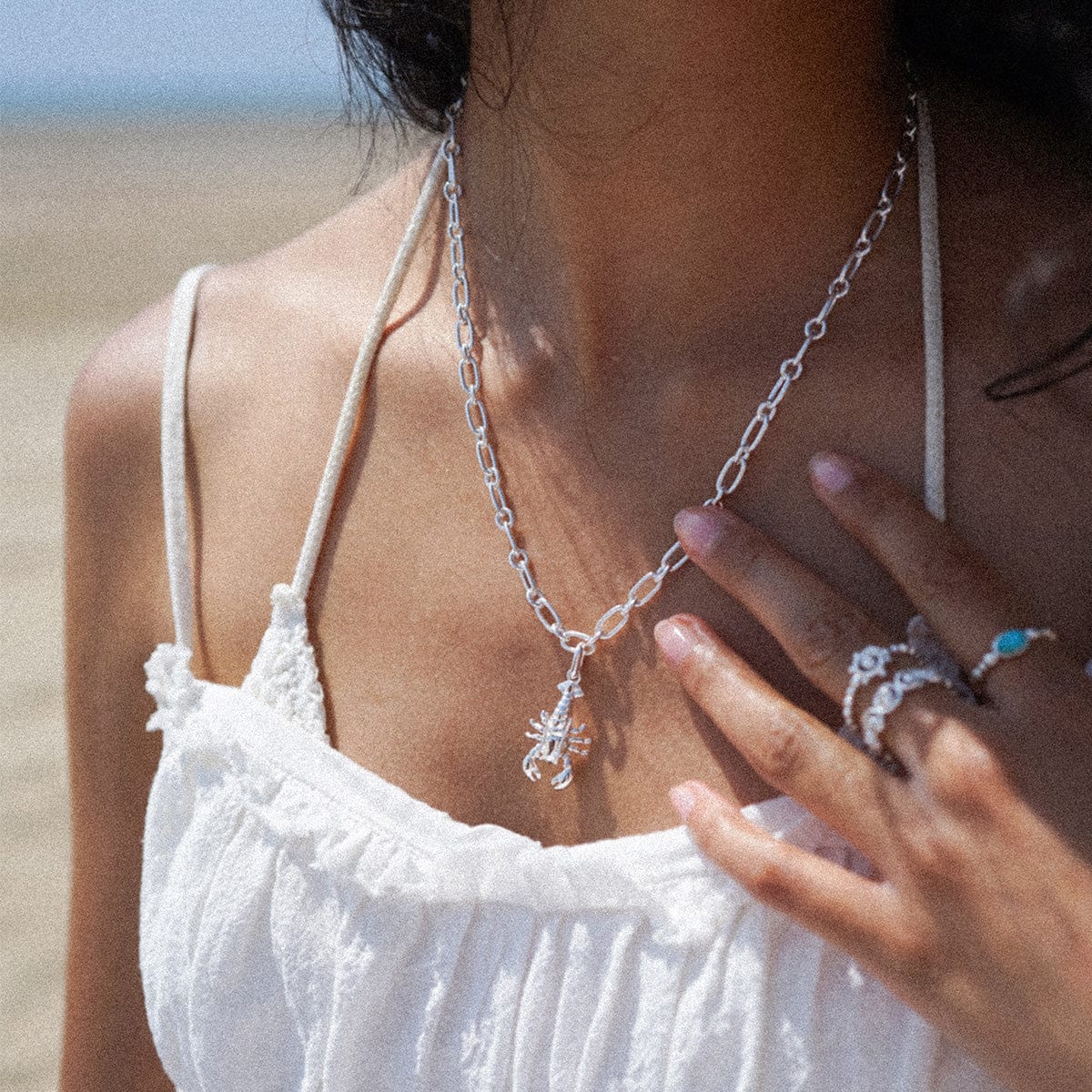 Lobster Chunky Chain Necklace Sterling Silver