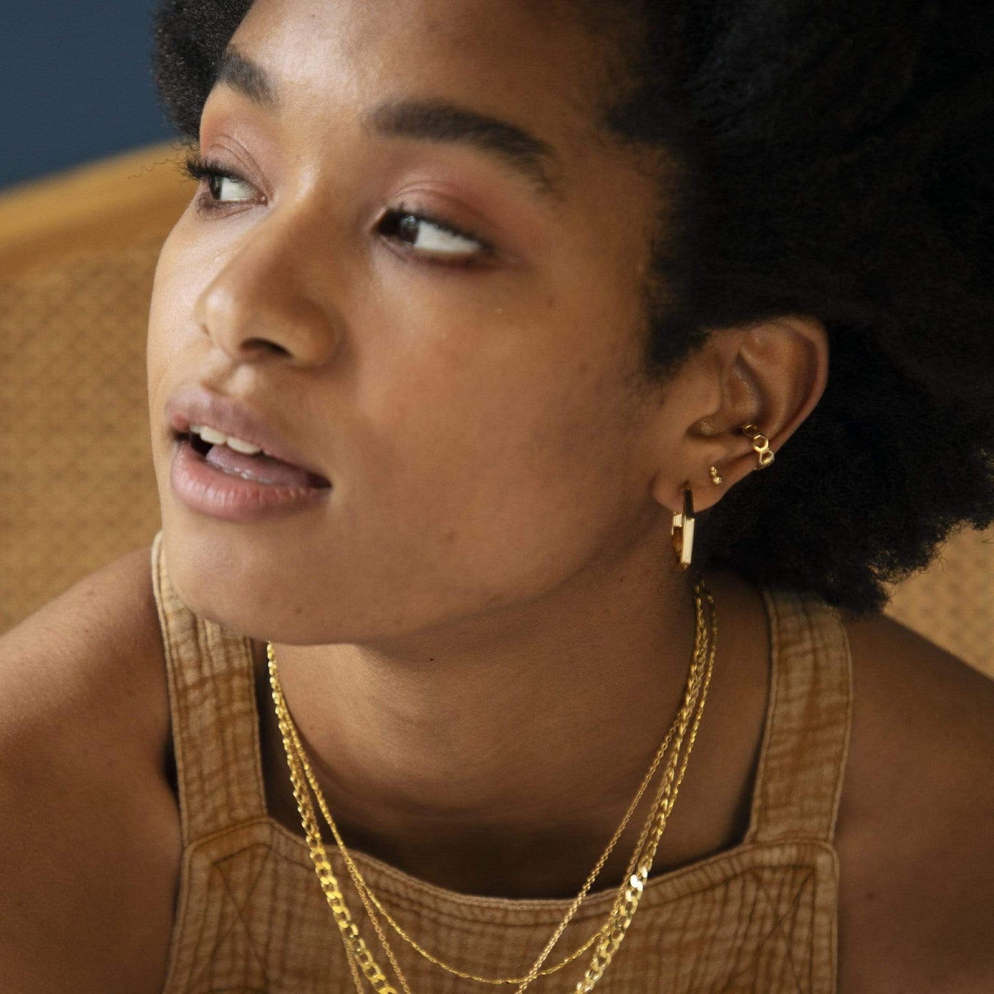 Malala Huggie Hoop Earrings 18ct Gold Plate