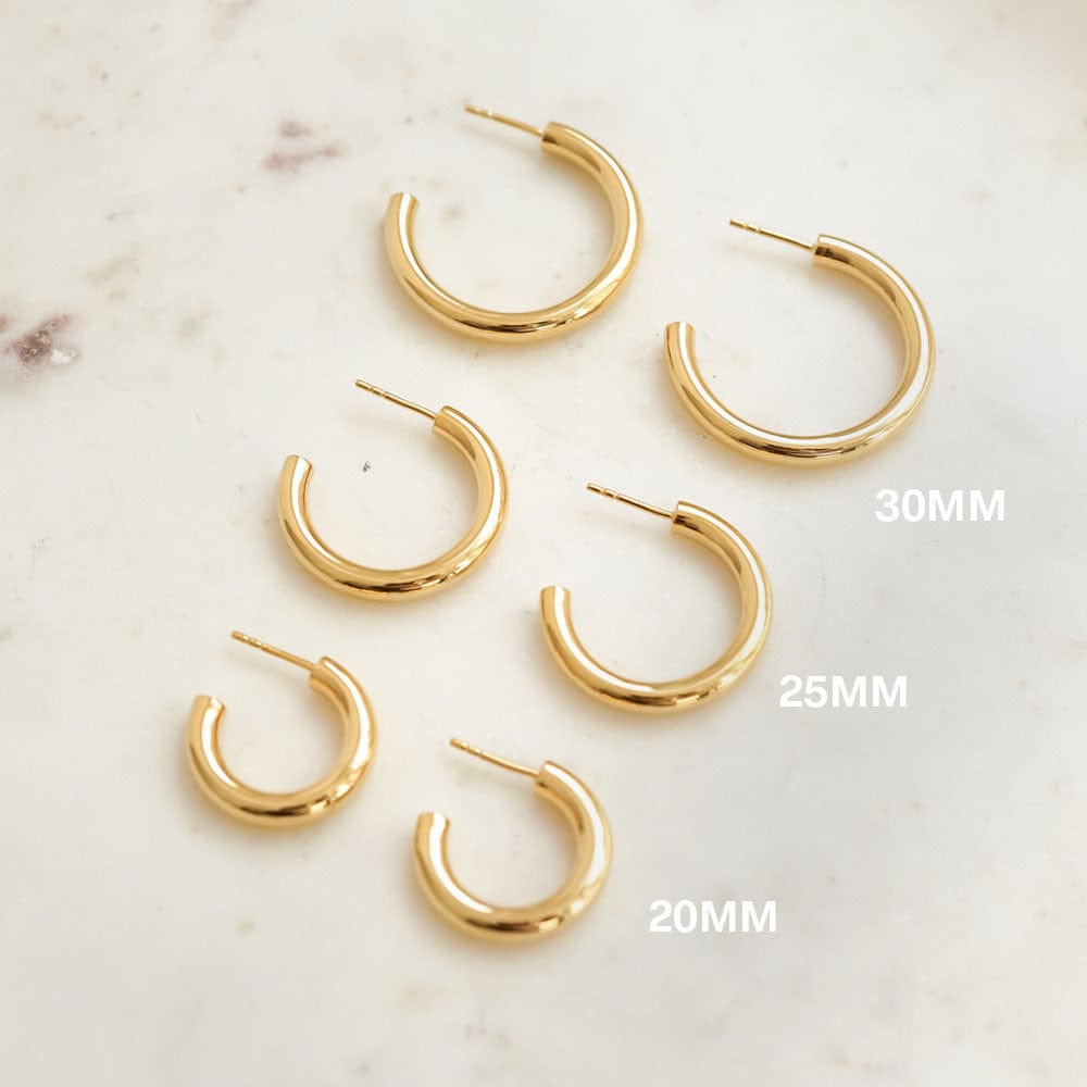 Mini Bold Hoop Earrings 18ct Gold Plate