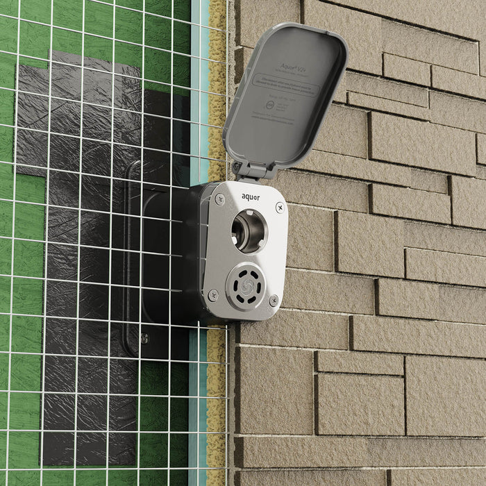 Aquor No-Show Mounting Box V2+ 3 inch installed on stone |47379495715066