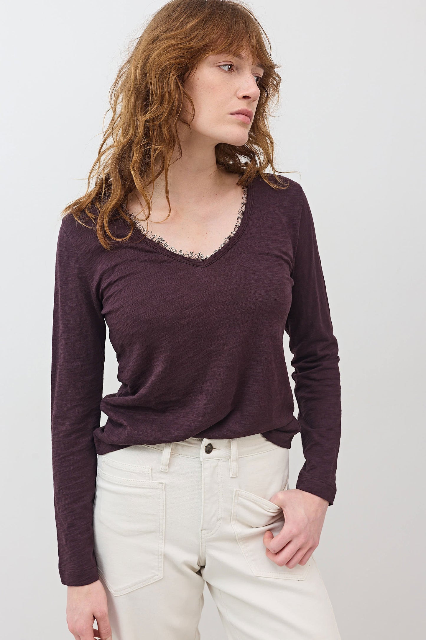 Out from Under Lace Trim Long Sleeve