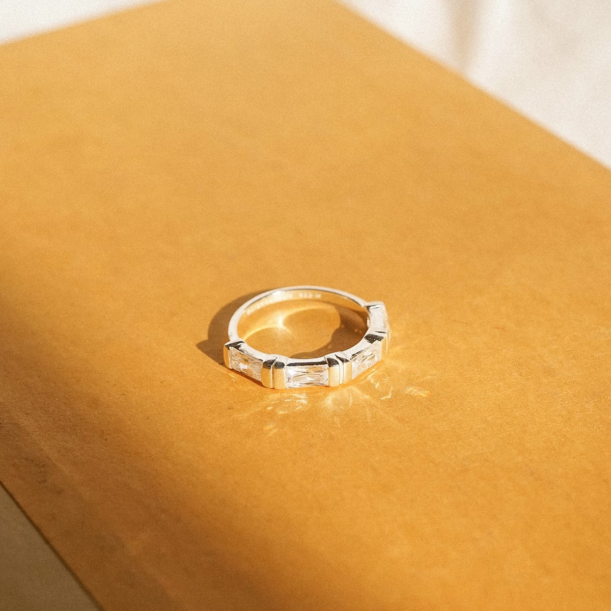 Polly Crystal Ring Stack Sterling Silver