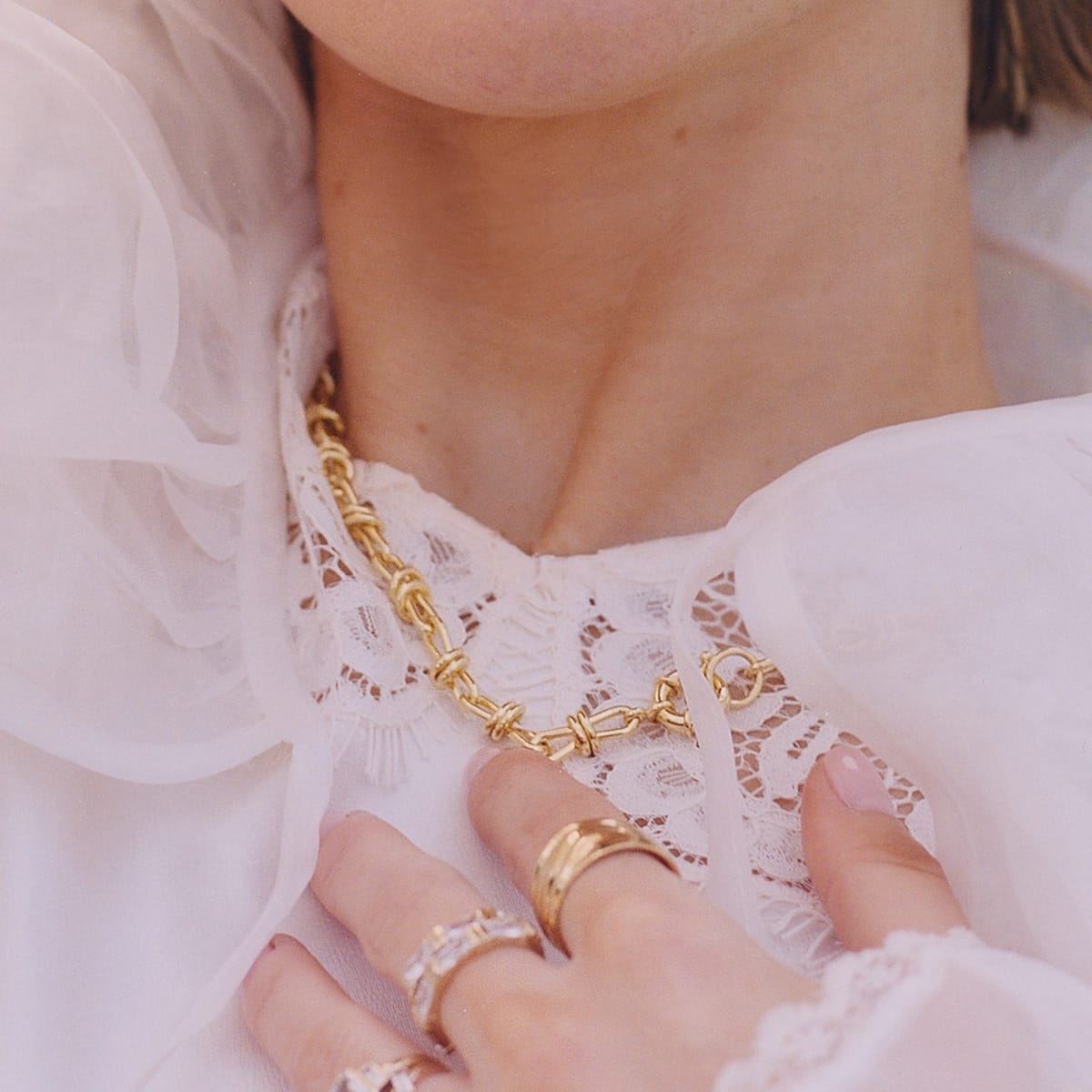 Polly Knot Chain Necklace 18ct Gold Plate