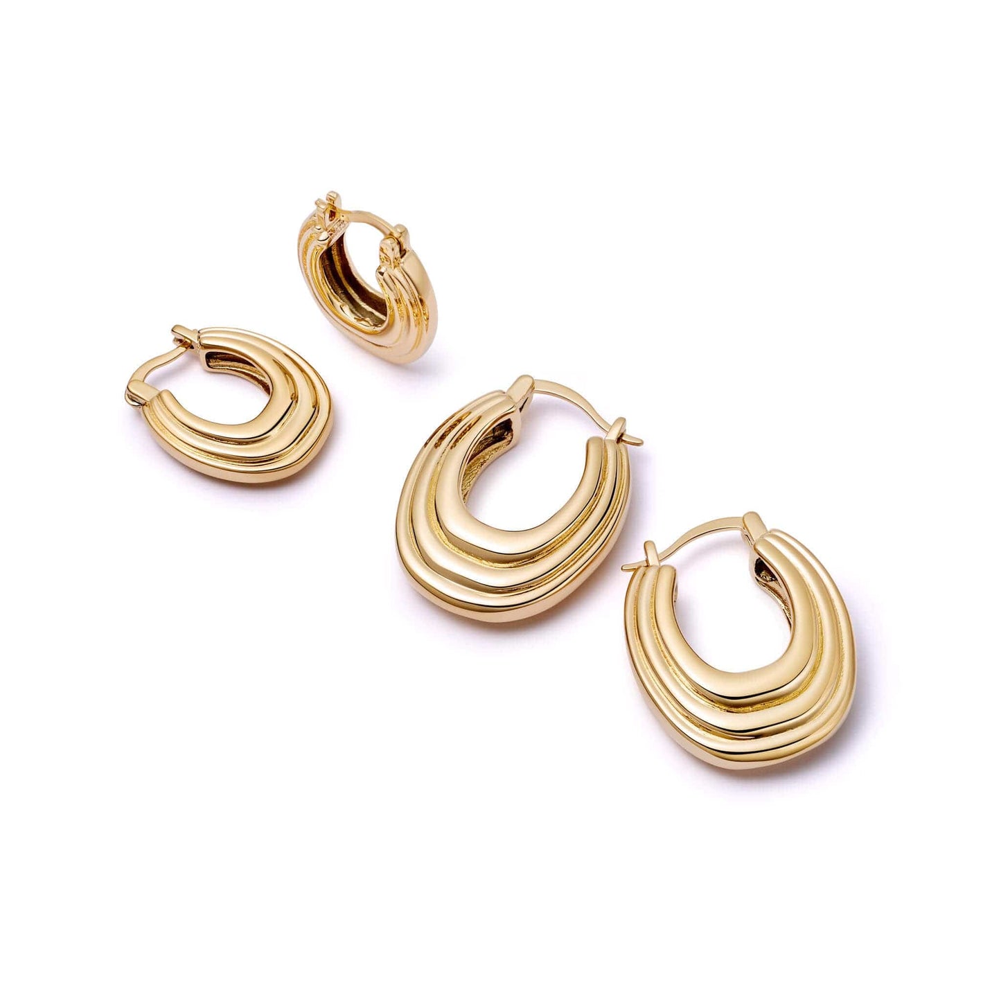 Polly Ridge Hoop Earrings 18ct Gold Plate