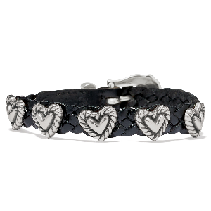 Roped Heart Braid Bandit Bracelet-Black