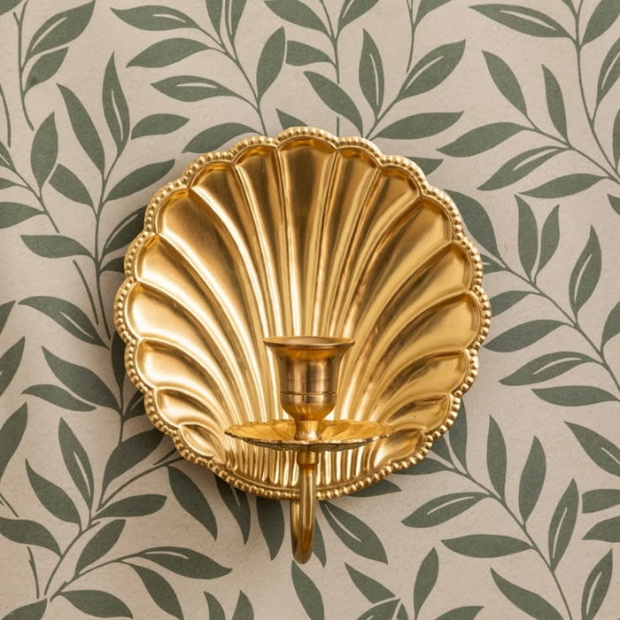 Scallop Shell Sconce Single - Brass