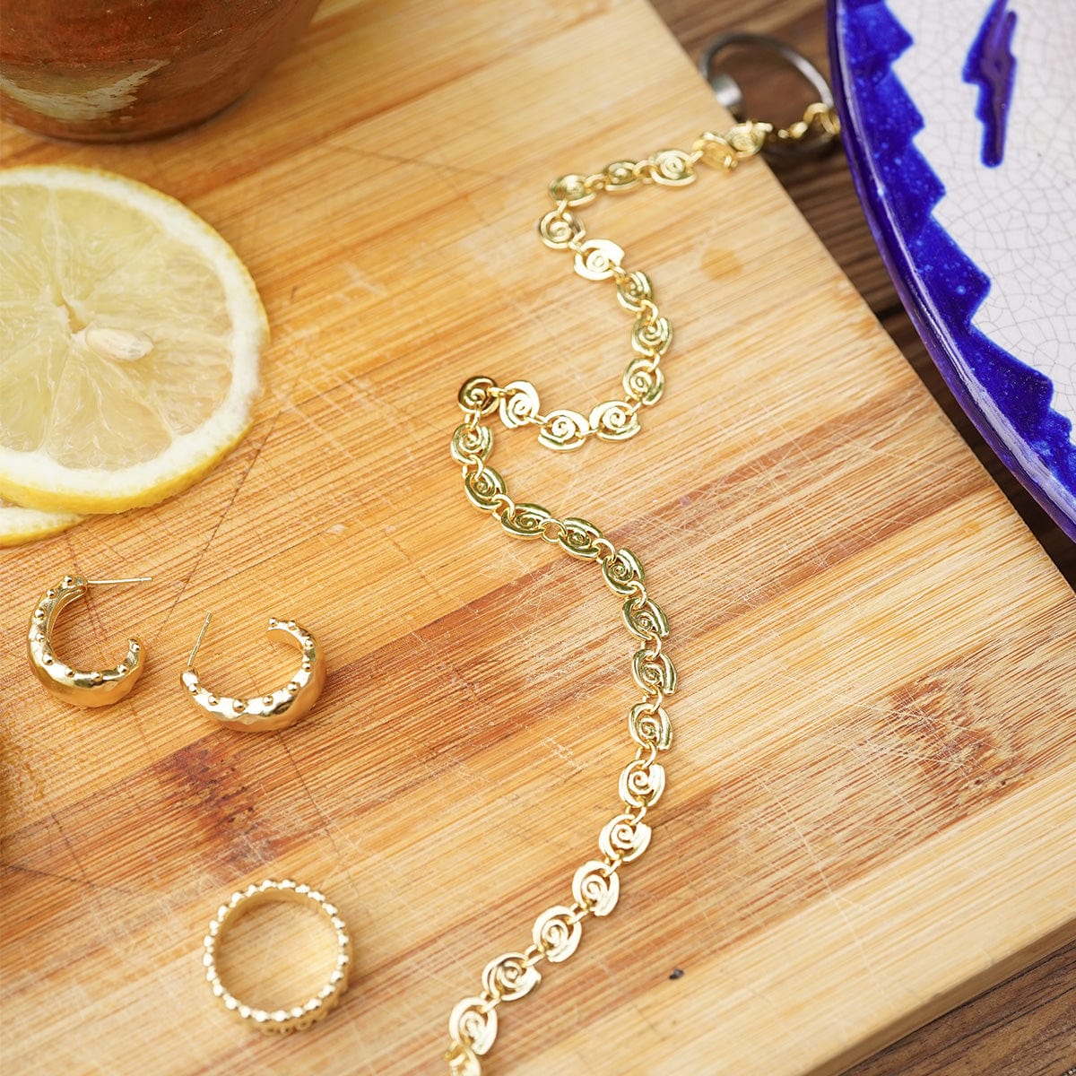 Spiral Chain Necklace 18ct Gold Plate