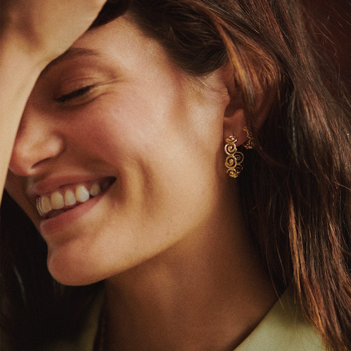 Spiral Hoop Earrings 18ct Gold Plate