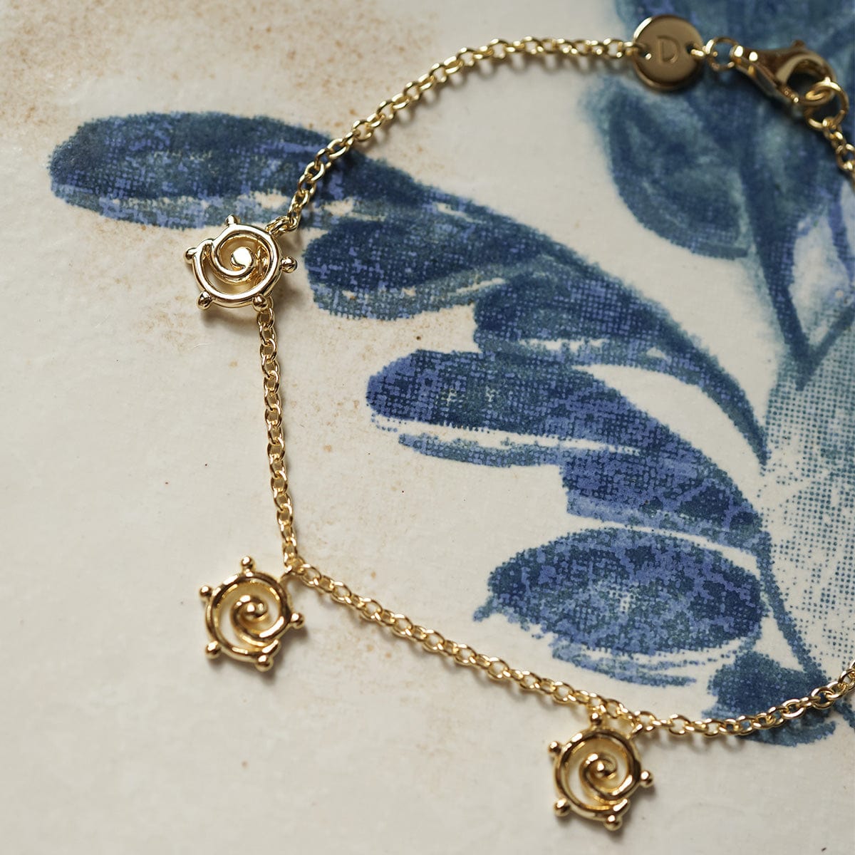 Spiral Sun Drop Bracelet 18ct Gold Plate