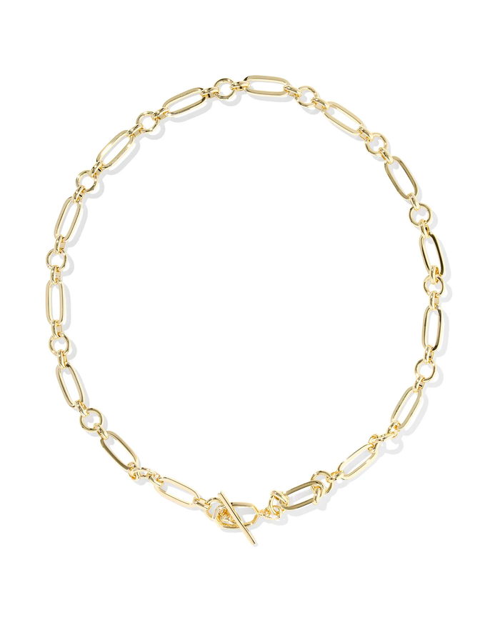Sylvia Metal Link and Chain Necklace Gold