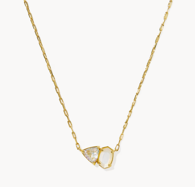 Tatum Short Pendant Necklace Neutral Mix Gold