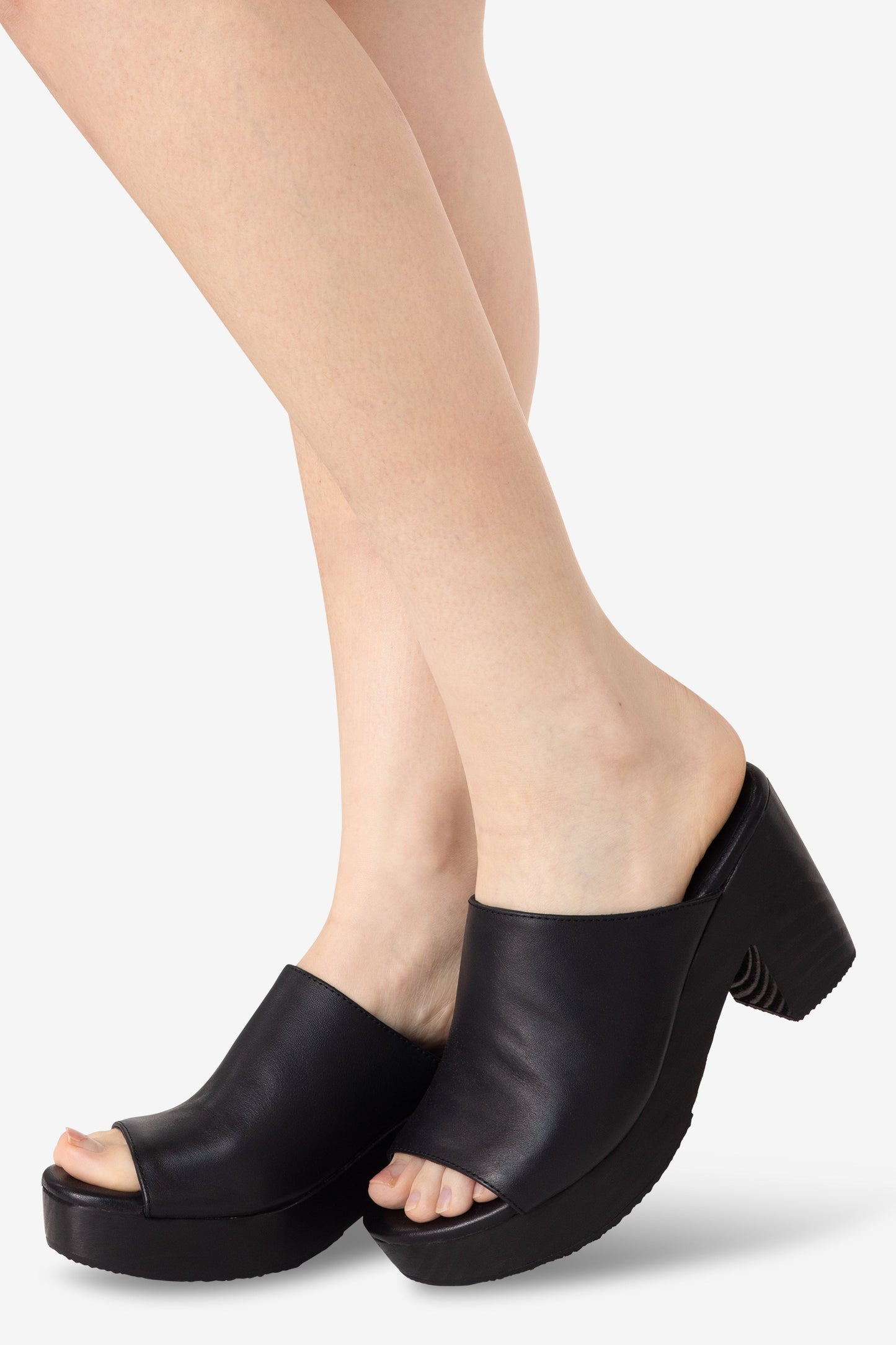 WOODSNDL05 - Leather Platform Mule