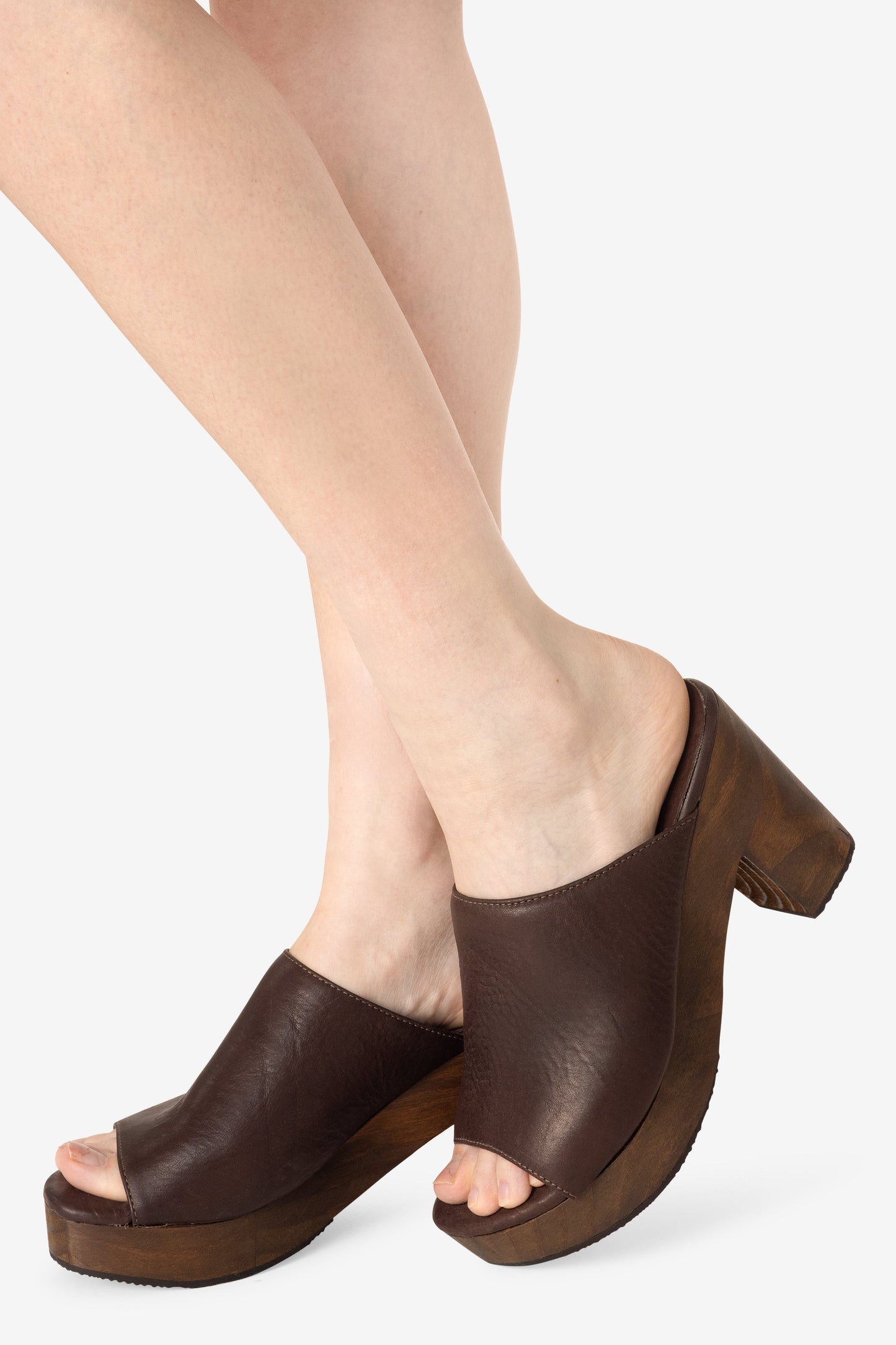 WOODSNDL05 - Leather Platform Mule