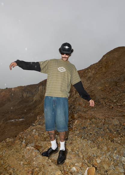 AFENDS Mens My Tribe - Layered Boxy Long Sleeve Tee - Boa