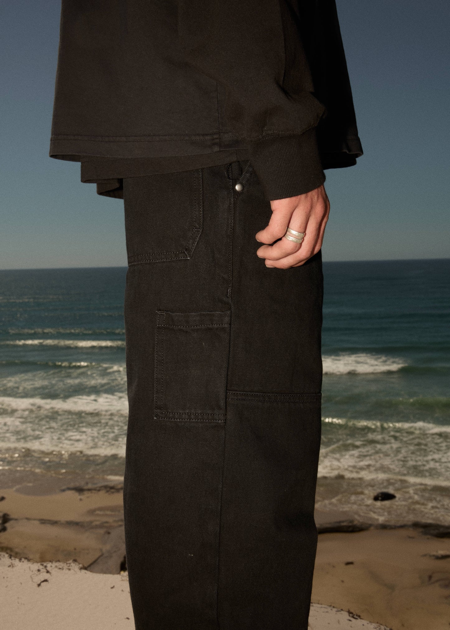 AFENDS Mens Richmond - Denim Workwear Jean - Washed Black
