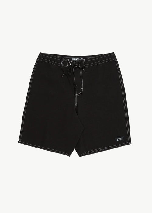 AFENDS Mens Surf Related - Fixed Waist Boardshort 20" - Black