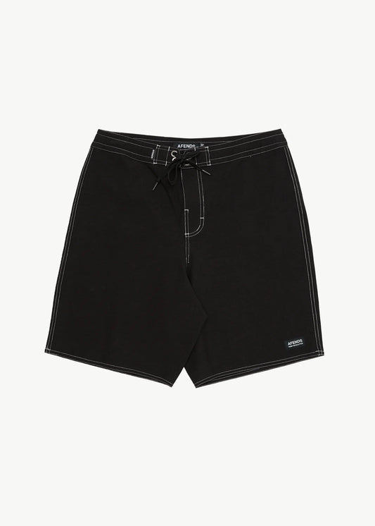 AFENDS Mens Surf Related - Fixed Waist Boardshort 20" - Black