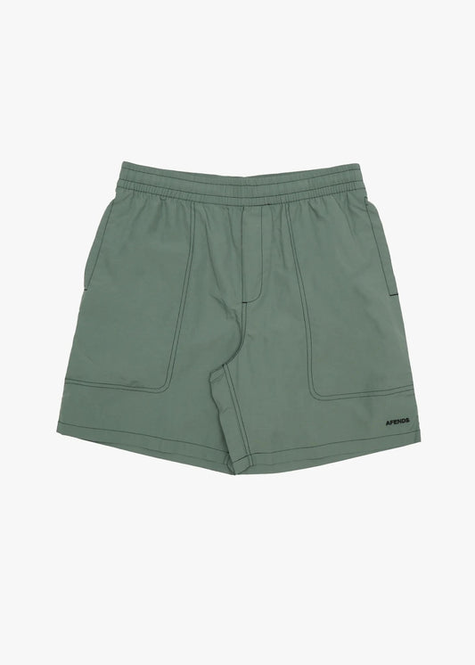 AFENDS Mens Baywatch - Swim Short 18" - Sycamore