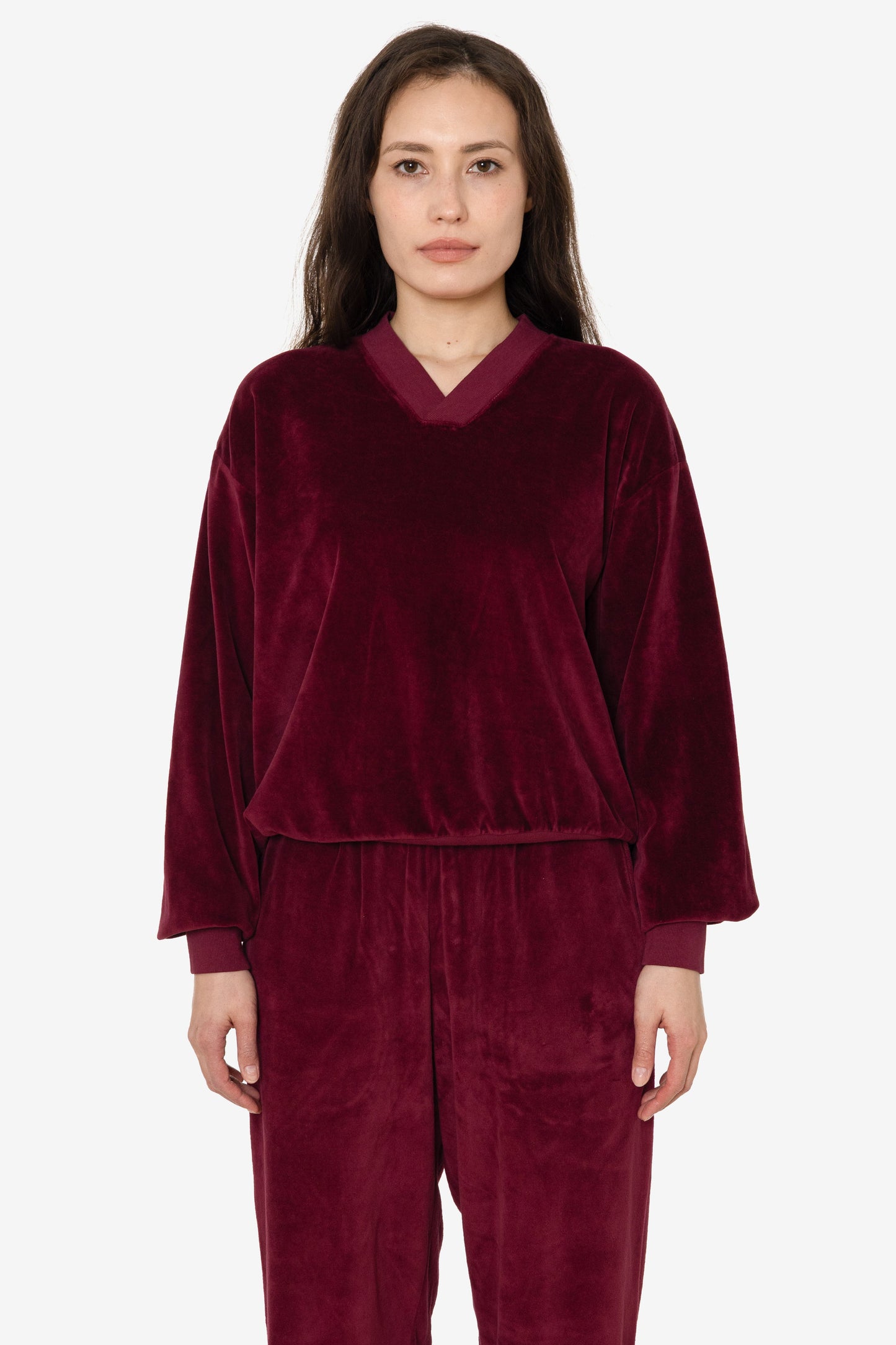 VLR56GD - Garment Dye Velour V-neck Sweatshirt