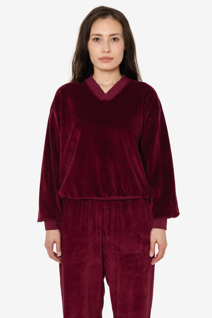 VLR56GD - Garment Dye Velour V-neck Sweatshirt