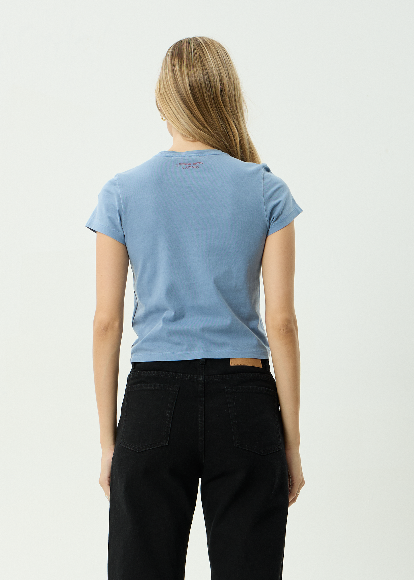 AFENDS Womens Romantics - Baby Tee - Slate Blue